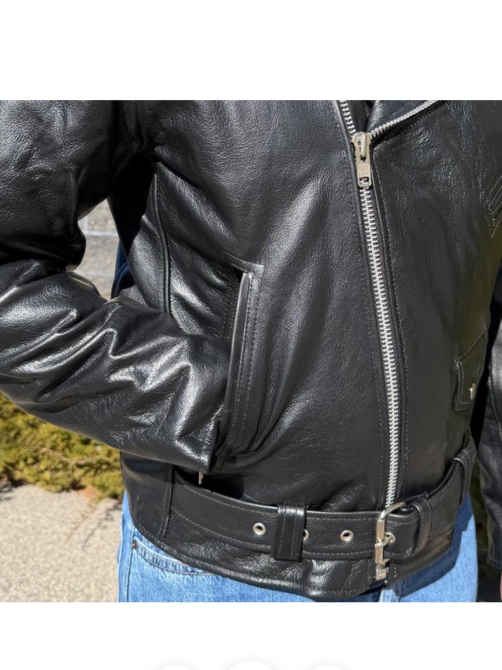 OPEN ROAD MEN’S BUFFALO LEATHER BIKER JACKET - Picture 9 of 9